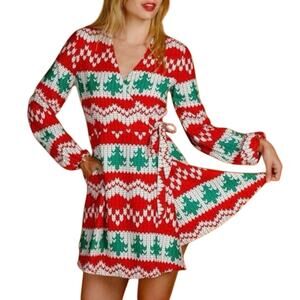 Shinesty Womens Christmas Wrap Dress XL ugly sweater dress funny holiday dress